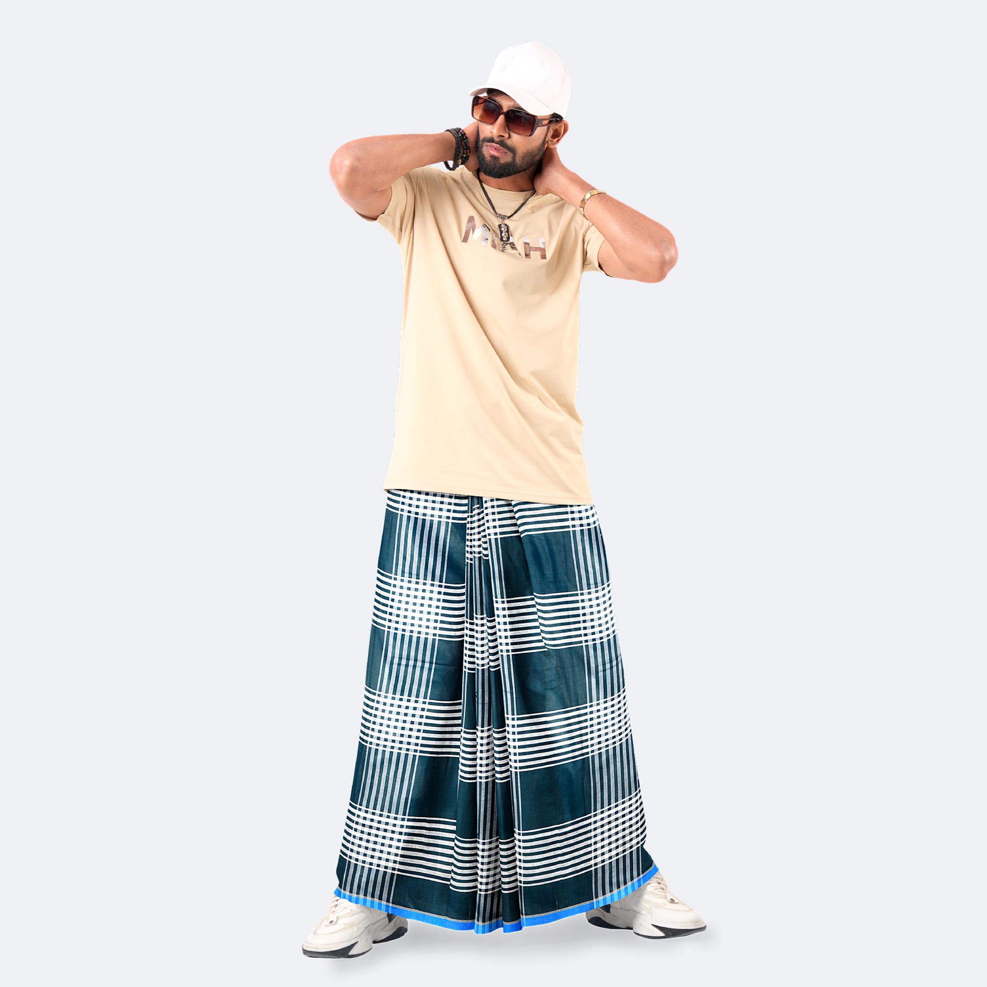 Everyday Wear Stylish Men’s Check Color Cotton Lungi - High Choice